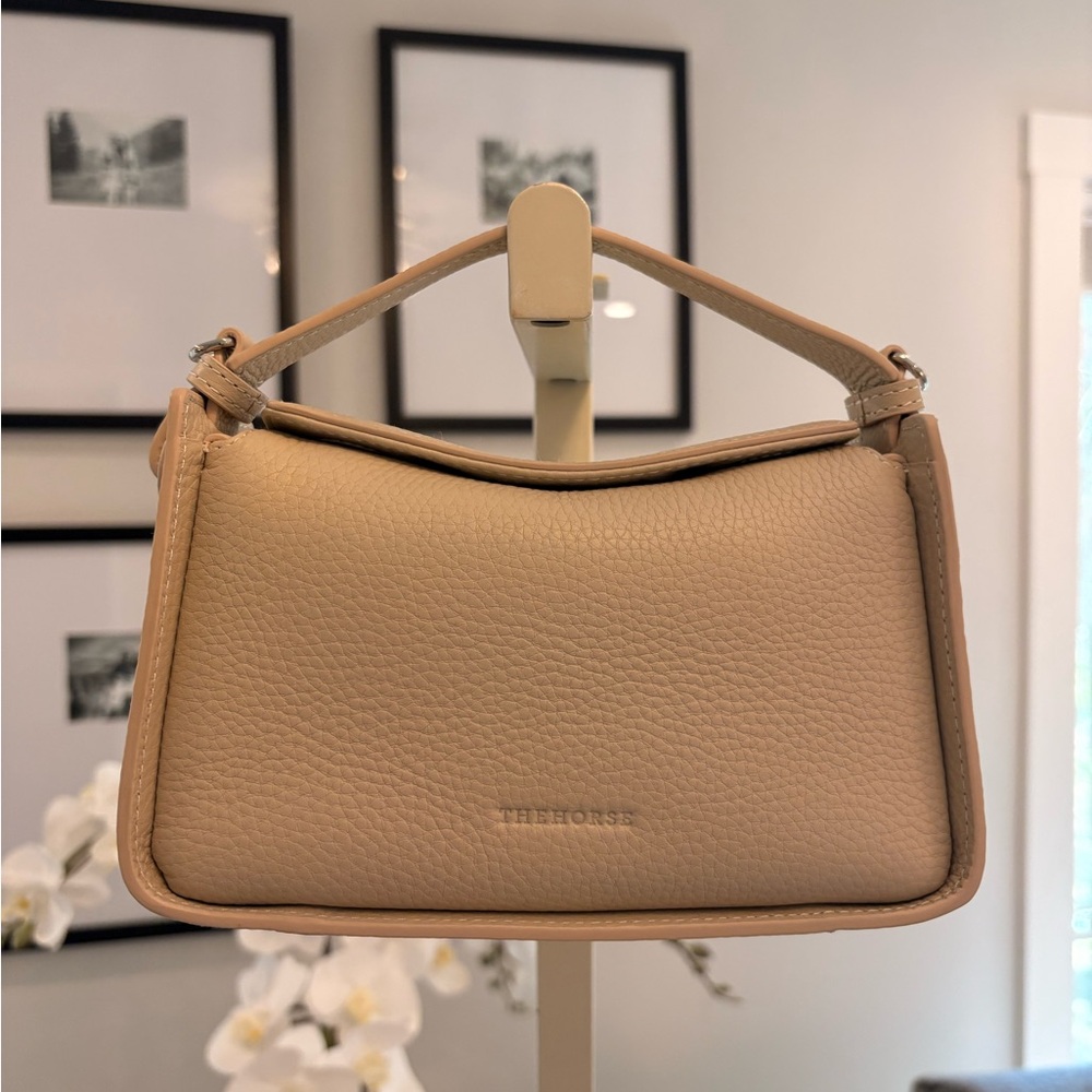 The Horse Mini Clementine Pebbled Leather Clutch with Top Handle